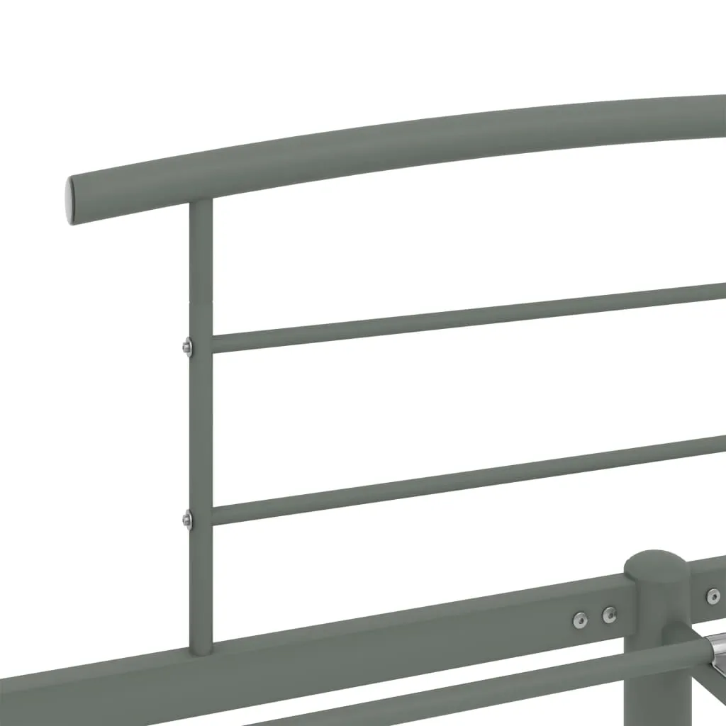 vidaXL Cadre de lit Gris Métal 200x200 cm - Structure de lit robuste