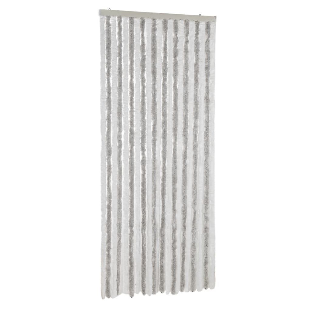 Fliegenvorhang Hellgrau und Weiß 100x200 cm Chenille