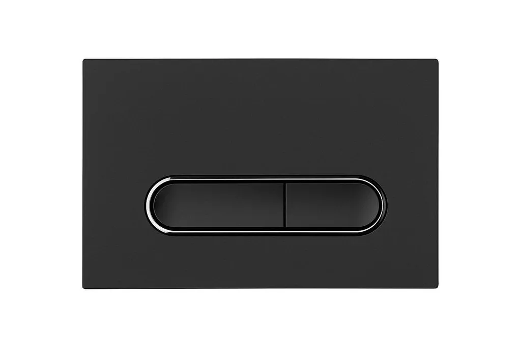 Placca Compatibile Geberit Sigma Nero Opaco Ovale - Ricambio UP320 UP300