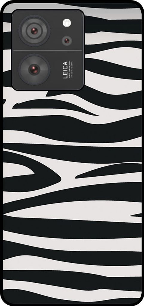 Smartphonica Telefon Fall geeignet für Xiaomi 13T / 13T Pro mit Zebra-Druck - TPU zurück Abdeckung Fall Zebra-Design - Schwarz Weiß
