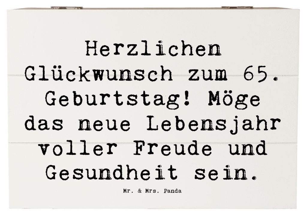 Mr. & Mrs. Panda Kiste Spruch 65. Geburtstag Glückwünsche Produktbild 