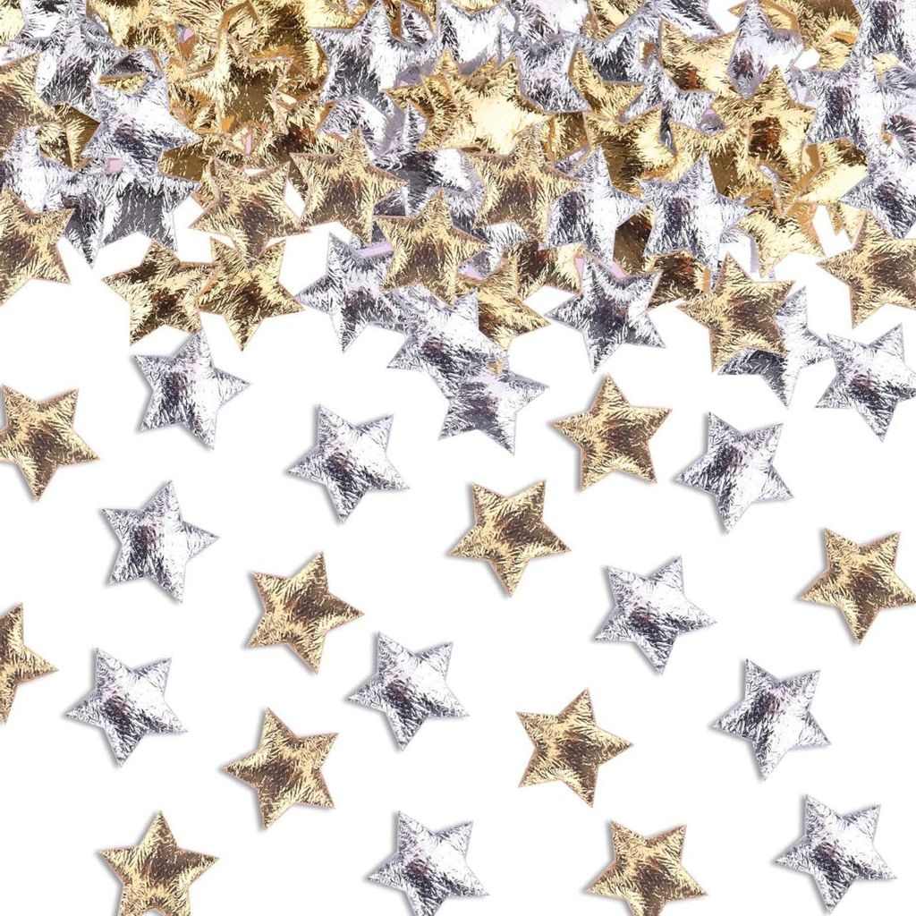 Gold Silber Sterne Geburtstag Tischdeko, 100 Stk Konfetti Streudeko Geburtstag, Glitzersterne Konfetti Weihnachten, Glitzer Streudeko für Geburtst...