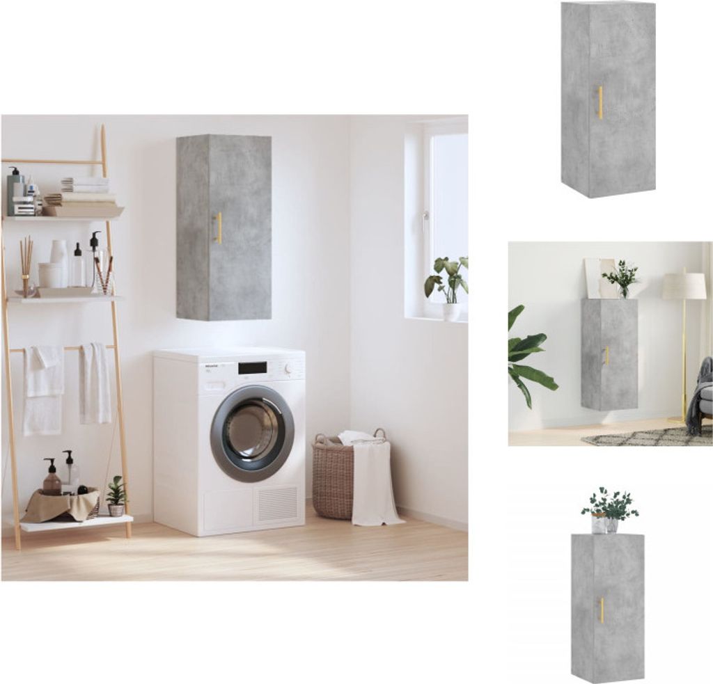 vidaXL Wandschrank Betongrau 34,5x34x90 cm - Sideboards