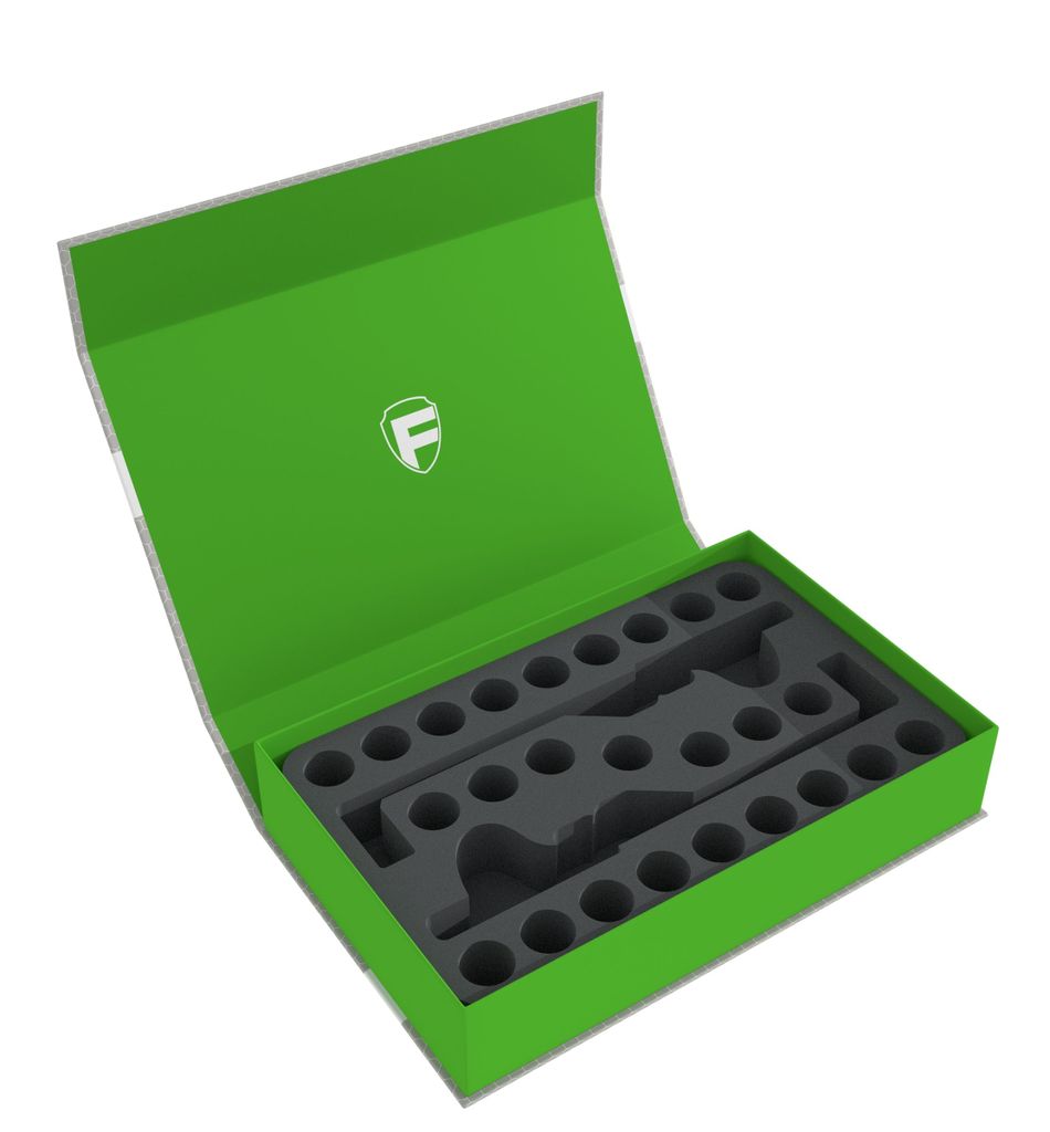 Magnetbox grün für Subbuteo mit Schaumstoffeinlage