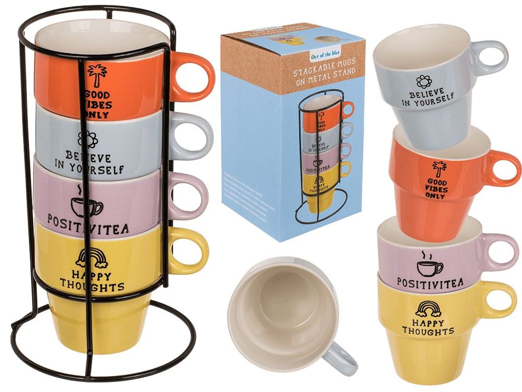 Stapelbare Becher "Out of the Blue" - 4 Stk. - Pastell Produktbild 