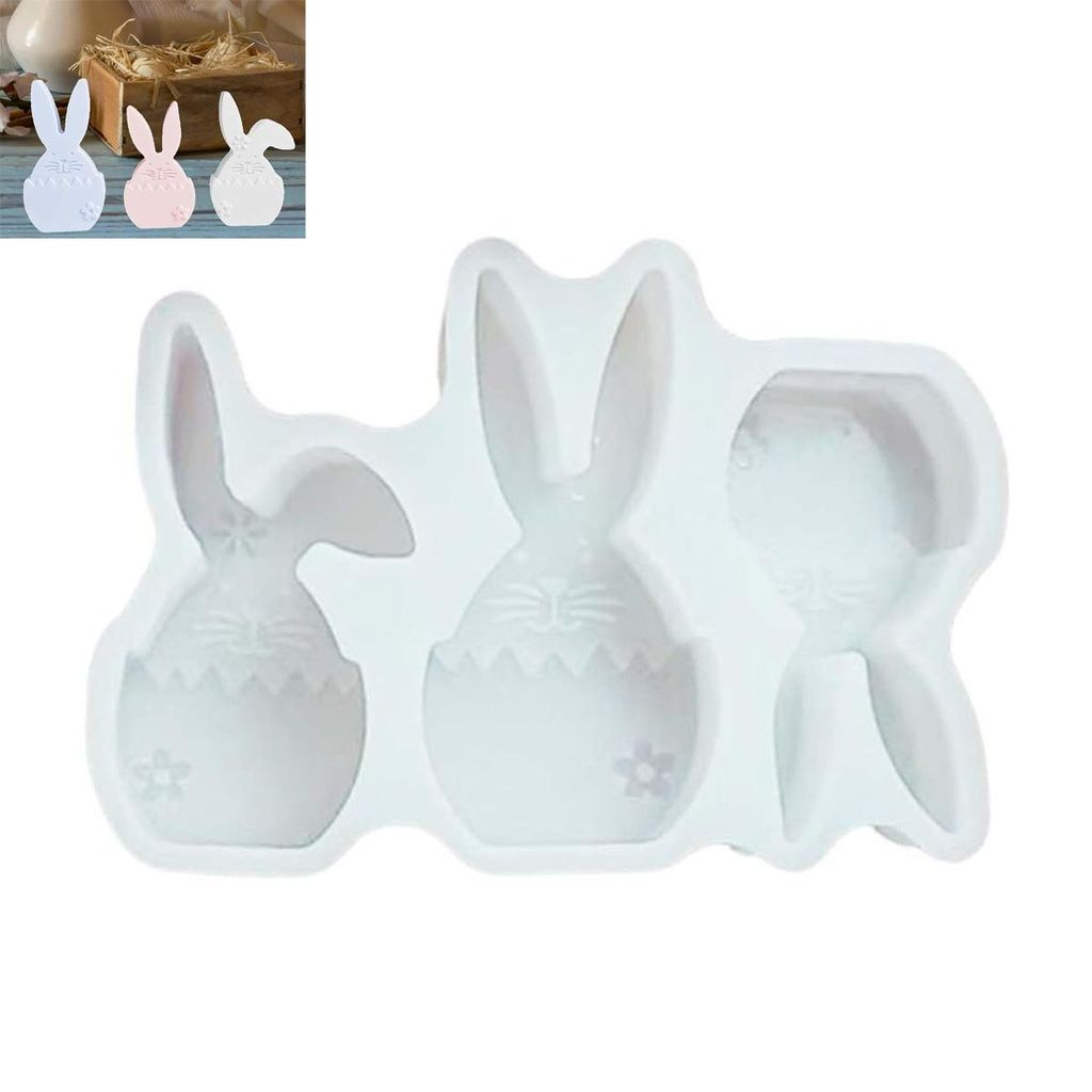 Silikonform Osterhasen im Ei,Gießformen Ostern,DIY Gips- & Produktbild 