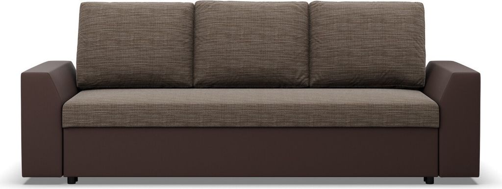LUGO - Sofa mit Schlaffunktion, Bettkastem, Komfort und Still, braun + braun