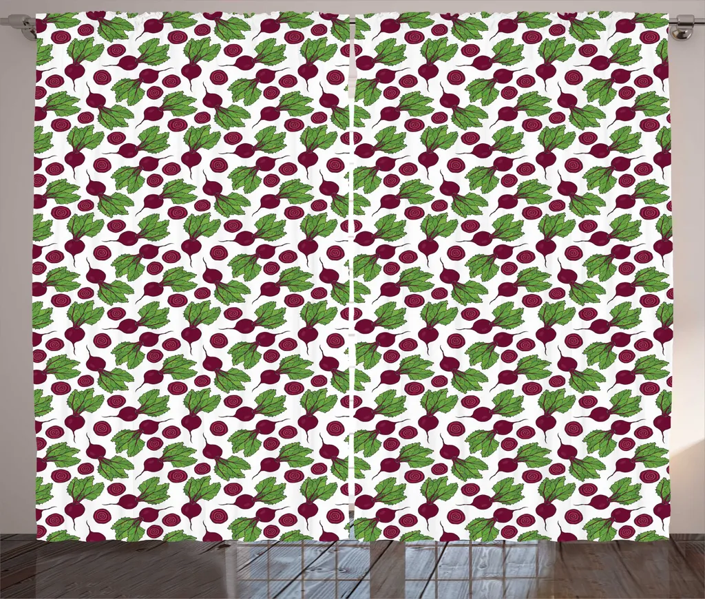 Rideau Anti-Vis-à-Vis 280x225 cm Motif Rustique pour Salon et Cuisine