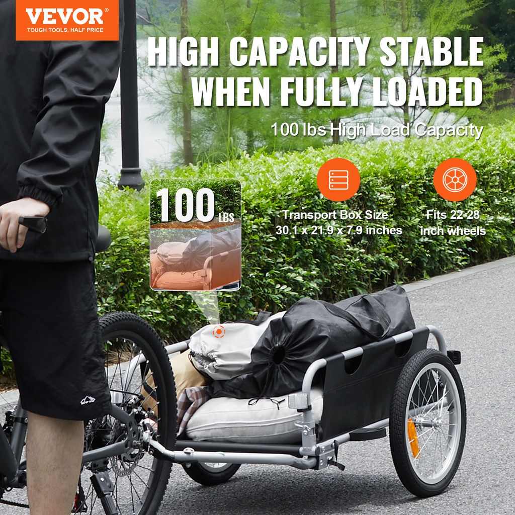 VEVOR Fahrradanhnger, 45 kg Tragkraft, Transportanhnger,