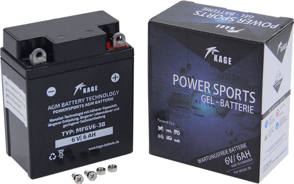 Batteria al gel Kage 6N6-3B-1, 6 V 6 Ah, polo positivo Immagine del prodotto 