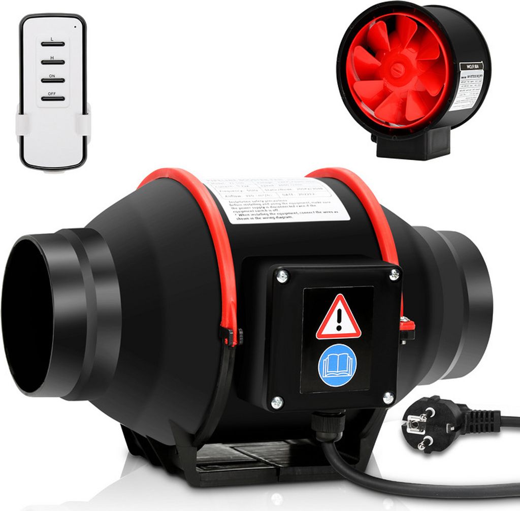 Hengda Rohrventilator 100mm Bad-Lüfter mit Fernbedienung Produktbild