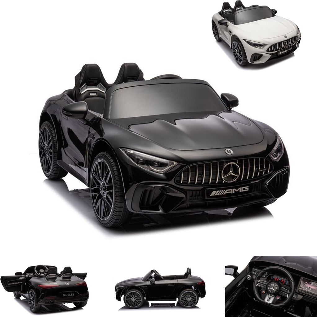 ES-Toys Elektro Kinderauto Mercedes SL63 AMG EVA-Reifen Stoßdämpfer lizenziert schwarz