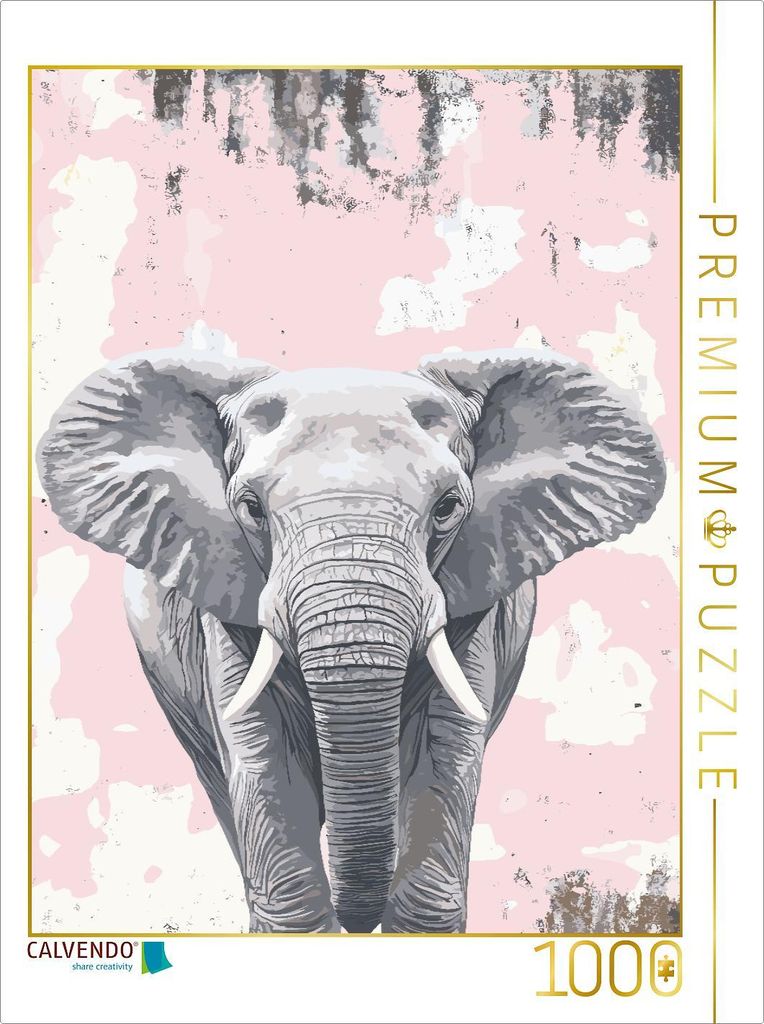 CALVENDO Puzzle Elefant pink | 1000 Teile Lege-Größe 64x48cm Foto-Puzzle für glückliche Stunden