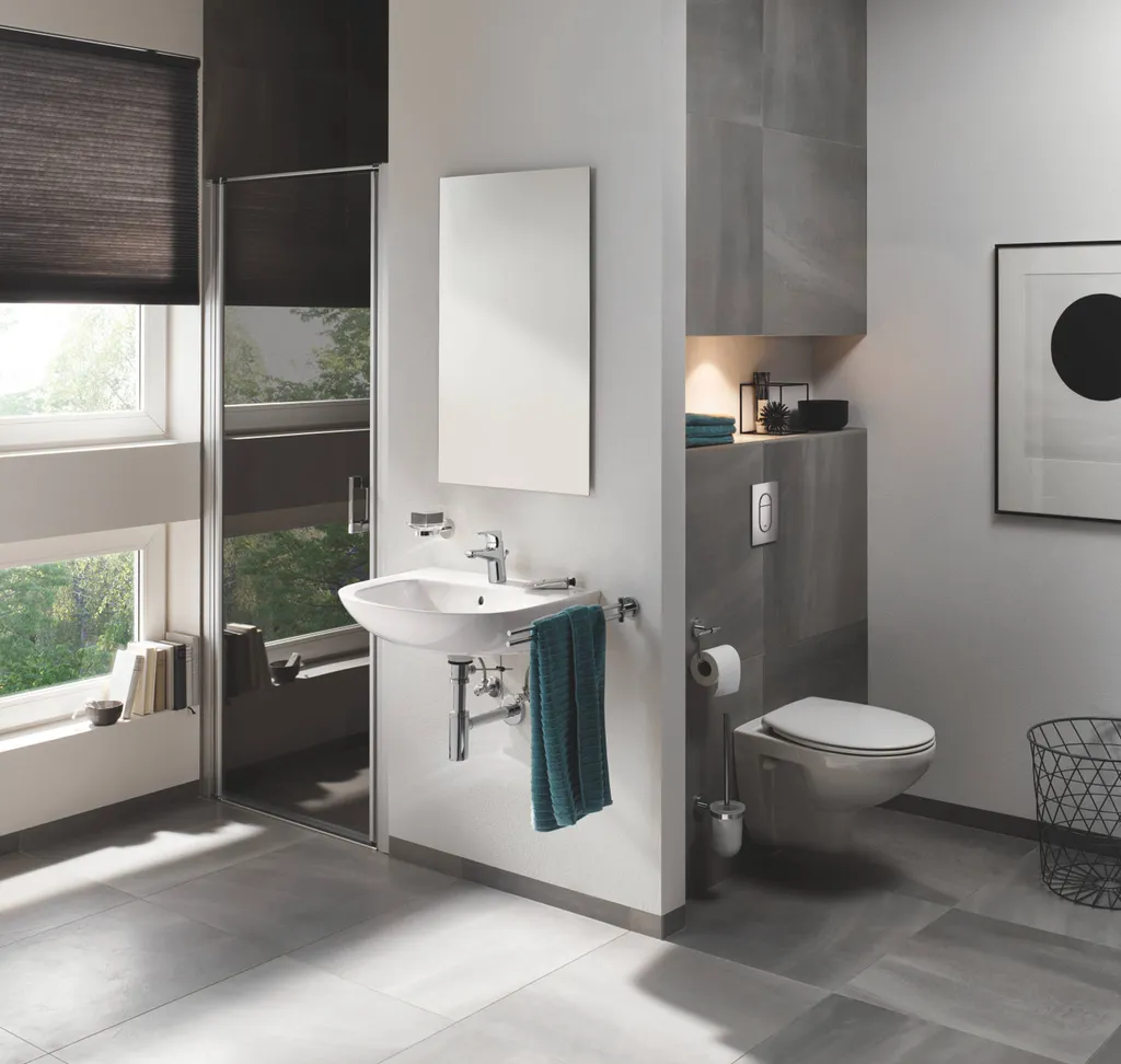 Robinet de lavabo mitigeur sanitaire chromé avec commande monomanette 1/2" - 2