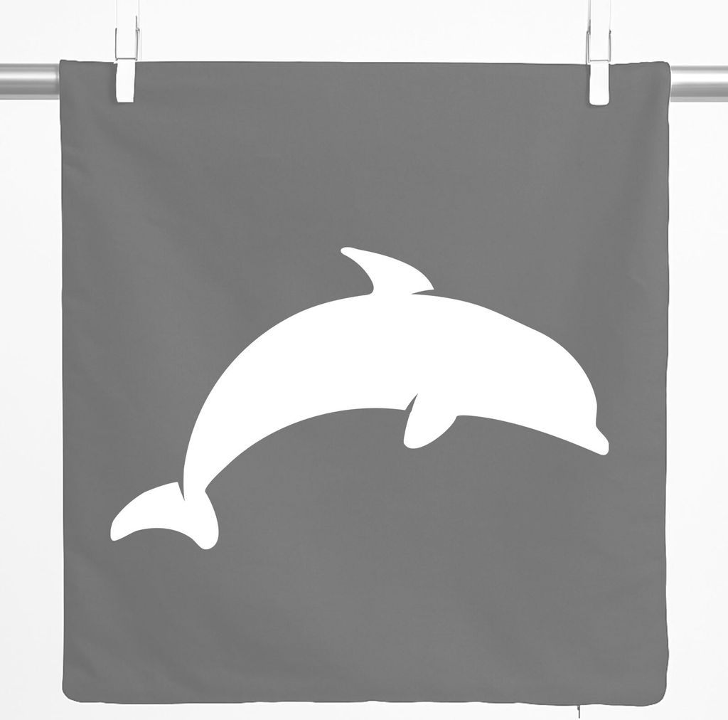 Huuraa Kissenbezug Delfin Silhouette 40x40cm Steel Grey Produktbild 