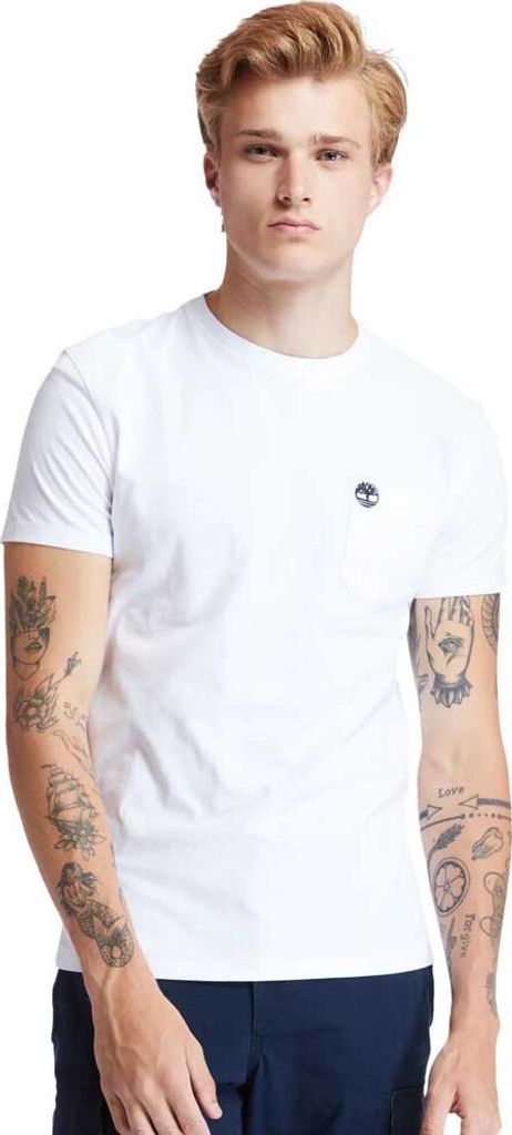 Timberland Dunstan River Pocket Slim Kurzarm-t-shirt Weiß M Mann Weiß M