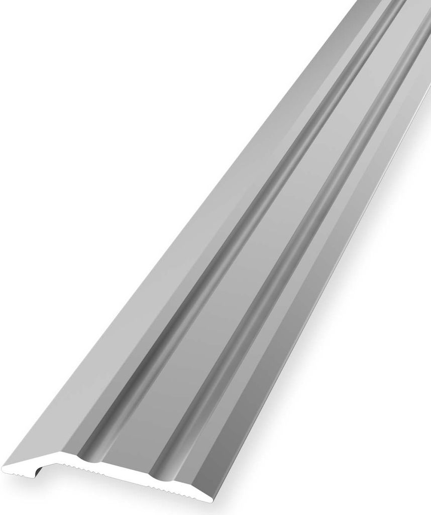 Abschlussprofil 6 x 30 x 2700 mm Einfassleiste Einfassprofil Aluminium eloxiert Geriffelt Selbstklebend Silber Küberit