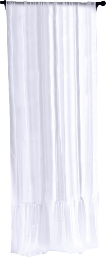 Fenstervorhänge Gardinen Vorhang Chiffonvorhang Mit Rüsche Für Wohnzimmer 250X140 Cm Weiß