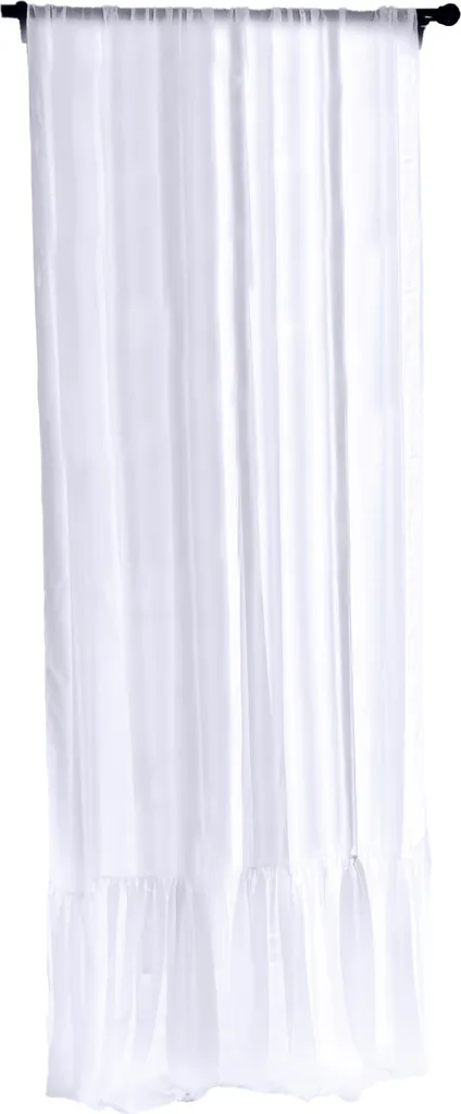 Rideau de fenêtre 250x140 cm à volant décoratif en chiffon blanc pur