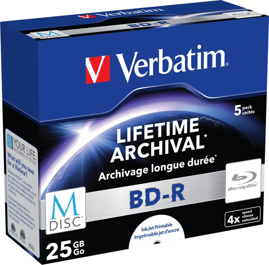 Archivage photo permanent avec le Blu-Ray Verbatim M-Disc 25 Go x5