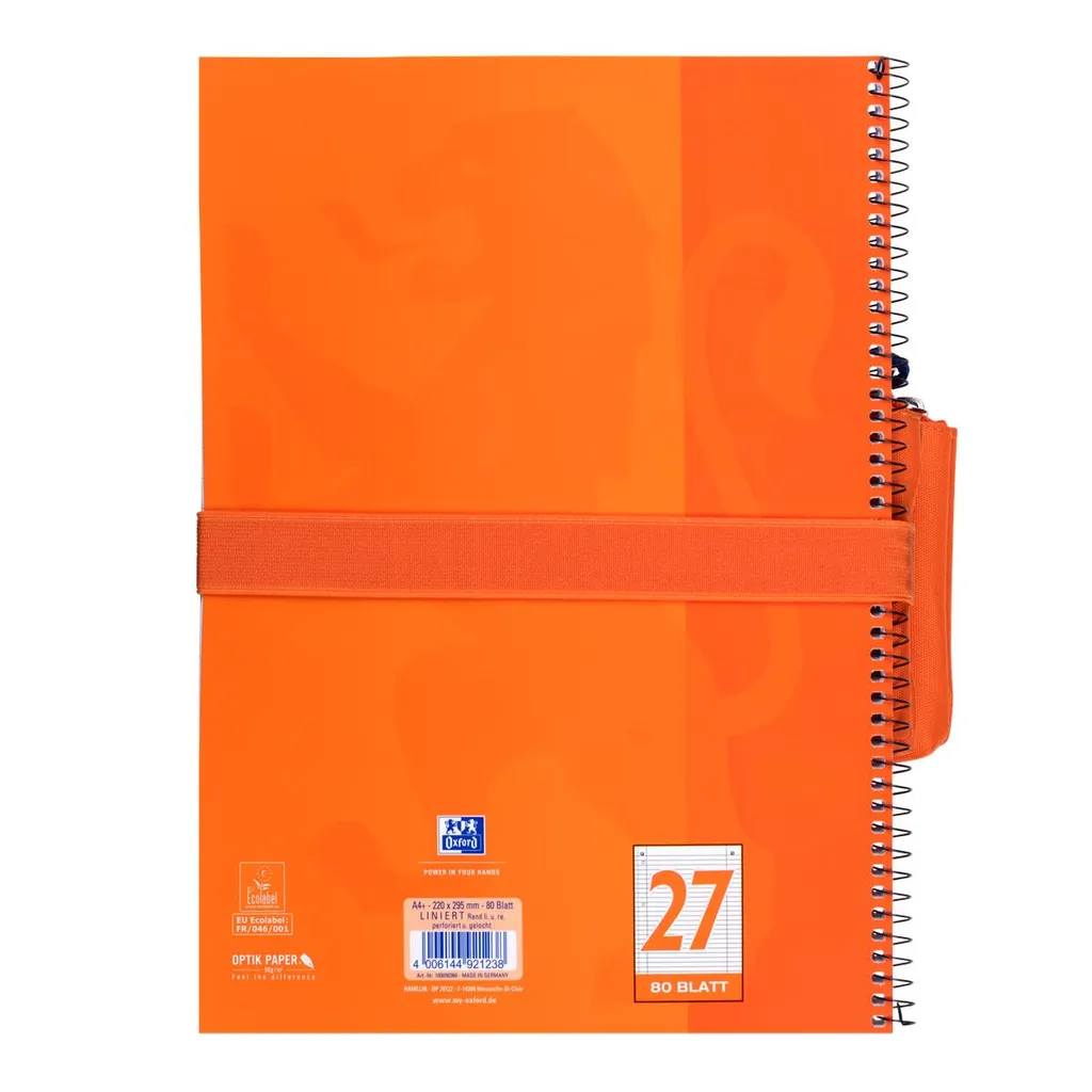 Etui double pochette Oxford orange en polyester lavable très robuste