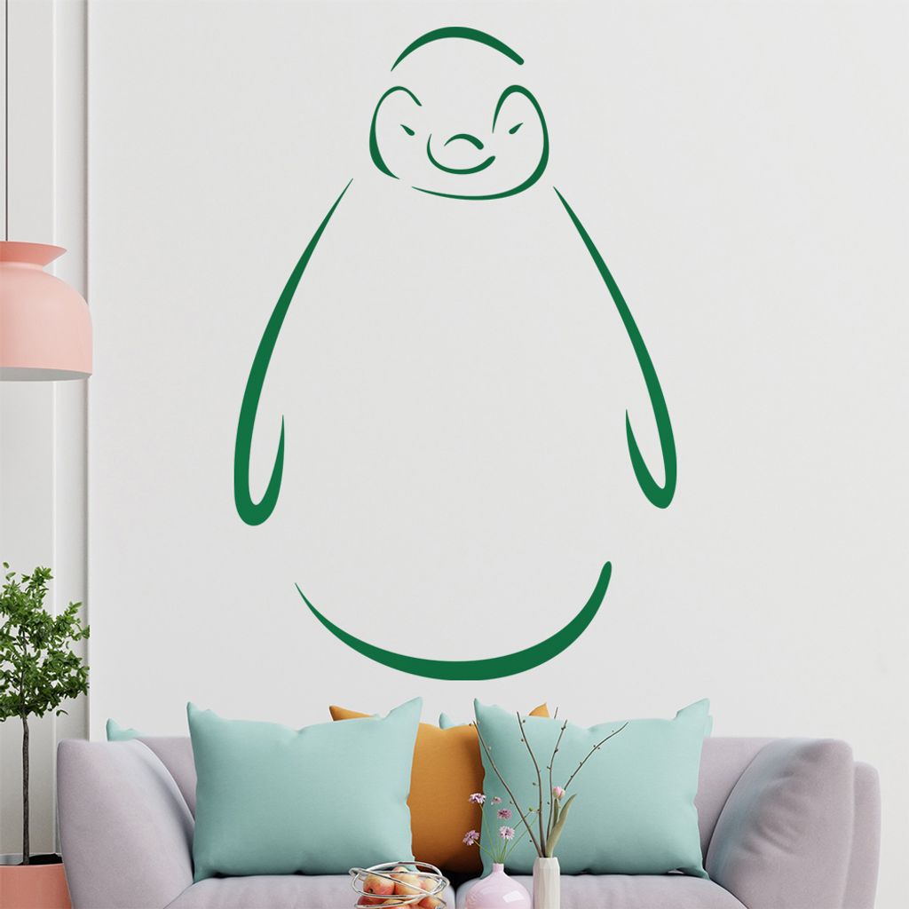 Pinguin Linien Wandtattoo in 6 Größen - Wandaufkleber Wall Sticker - Dekoration, Küche, Wohnzimmer, Schlafzimmer, Badezimmer