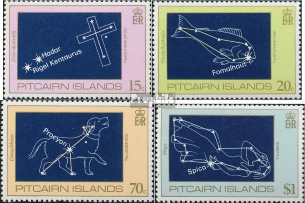Briefmarken Pitcairn 1984 Mi 251-254 (kompl.Ausg.) postfrisch Sternbilder