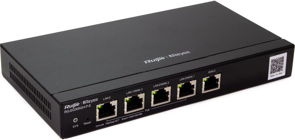 Router Reyee Serie RG-EG300 5xRJ45 Schwarz - RG-EG305GH-P-E