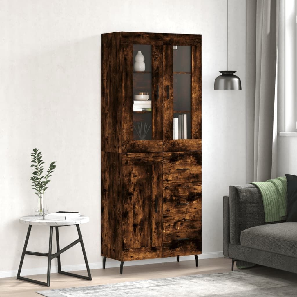 Maison Exclusive - Highboard Räuchereiche 69,5x34x180 cm Holzwerkstoff