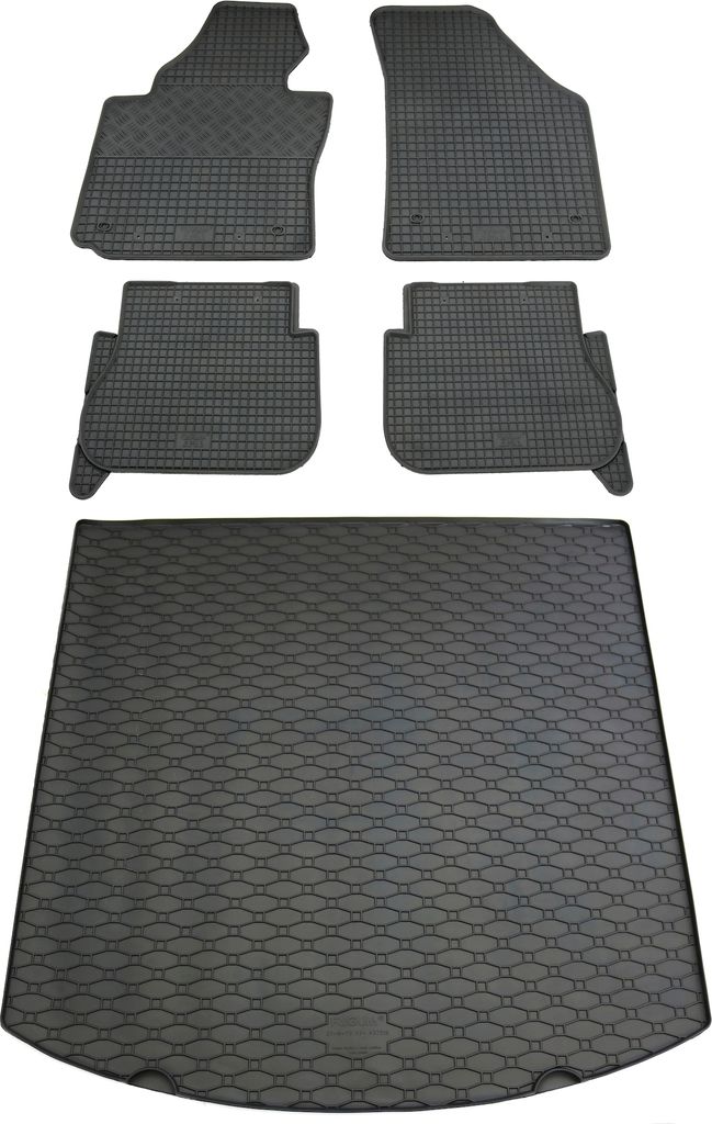 Rigum Gummi Fußmatten + Kofferraumwanne im Set für VW Touran 1T