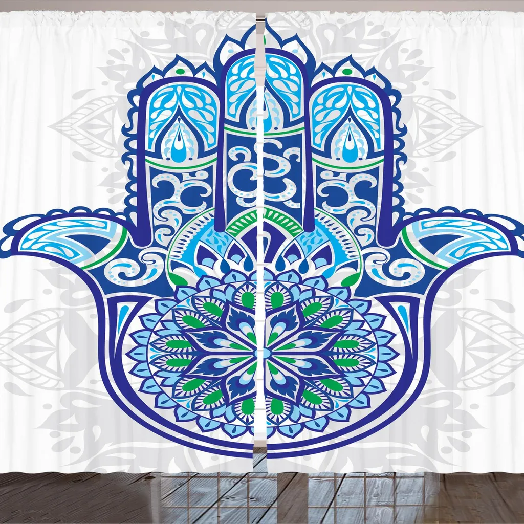 Tenda ARANDE Hamsa Turchese - Simbolismo Orientale 280x175 cm