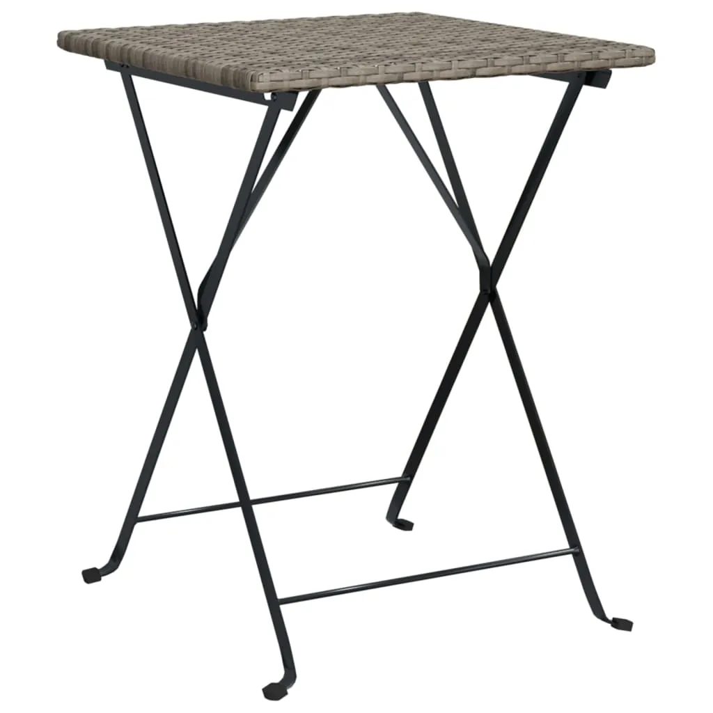 Ensemble Table et Chaises de Jardin pour Petit Espace Gris Pliable - 6