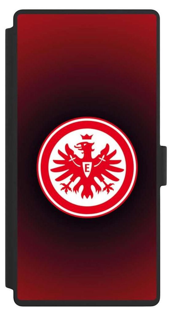 NIVOCASE Klapphülle für Samsung Galaxy S23 Ultra Handyhülle aus Kunst Leder NIVOflip schwarz Eintracht Frankfurt Offizielles Lizenzprodukt Wappen
