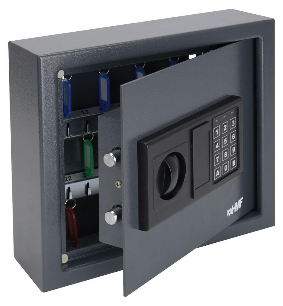 Schlüsseltresor mit Elektronikschloss & 30 Haken, 30x28x10 Produktbild 