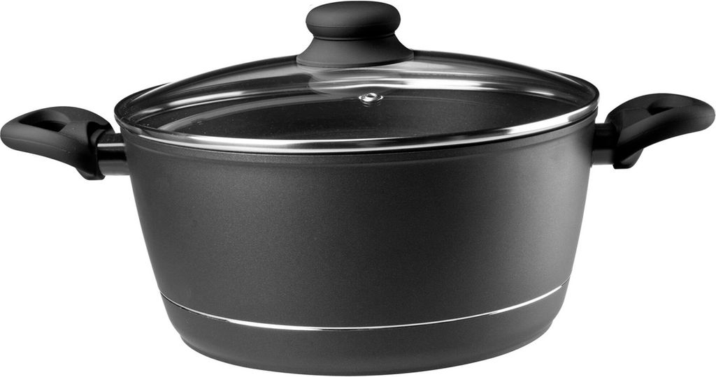 nabbi Königstopf mit Glasdeckel 2,5 l - Schwarz