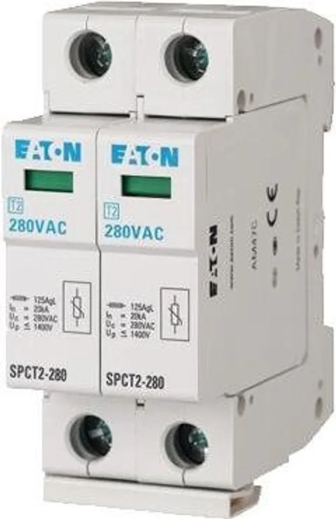 Protection foudre tableau électrique parafoudre T2 2P 40kA 1,4kV TN