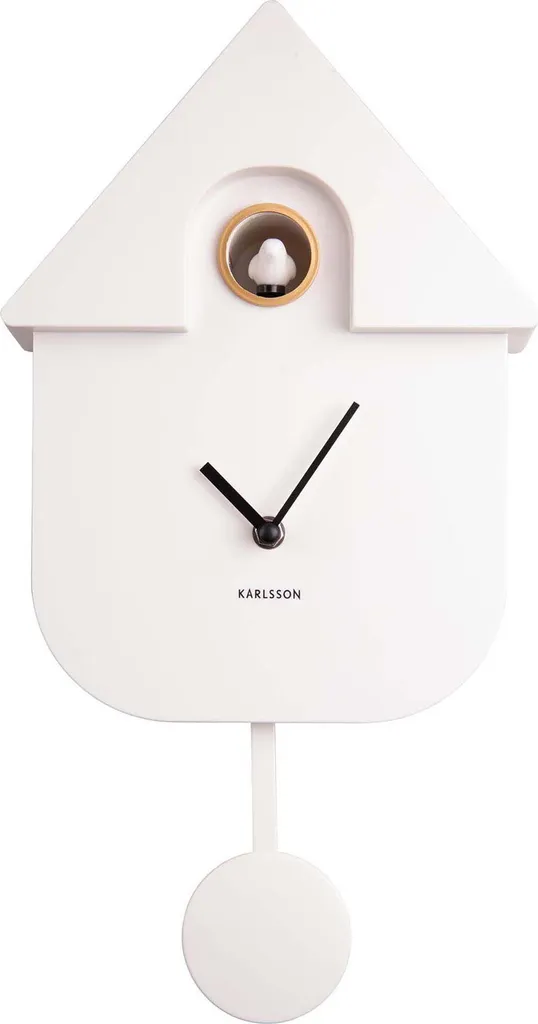 Karlsson Horloge Murale Moderne Coucou Blanc - Design Minimaliste 40cm