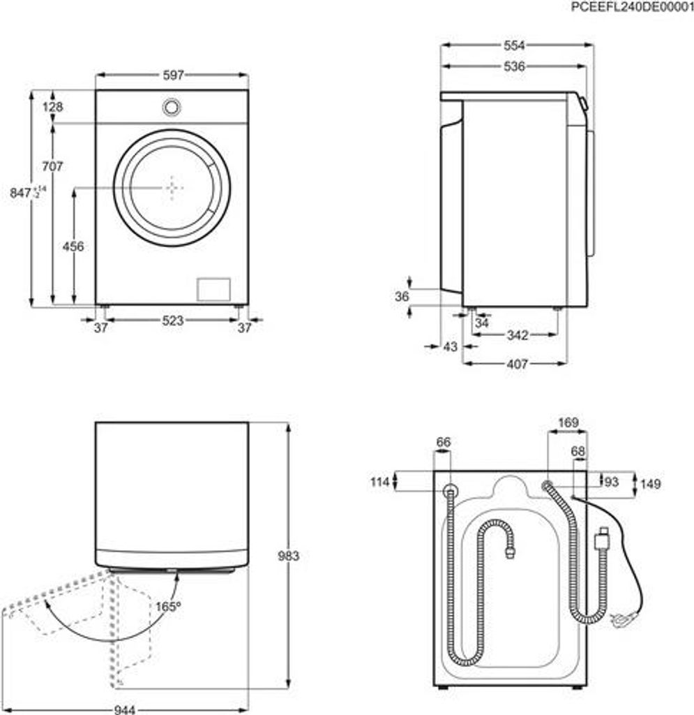 Electrolux 5000 series EWW8416DB, Remplissage frontal, Image du produit 