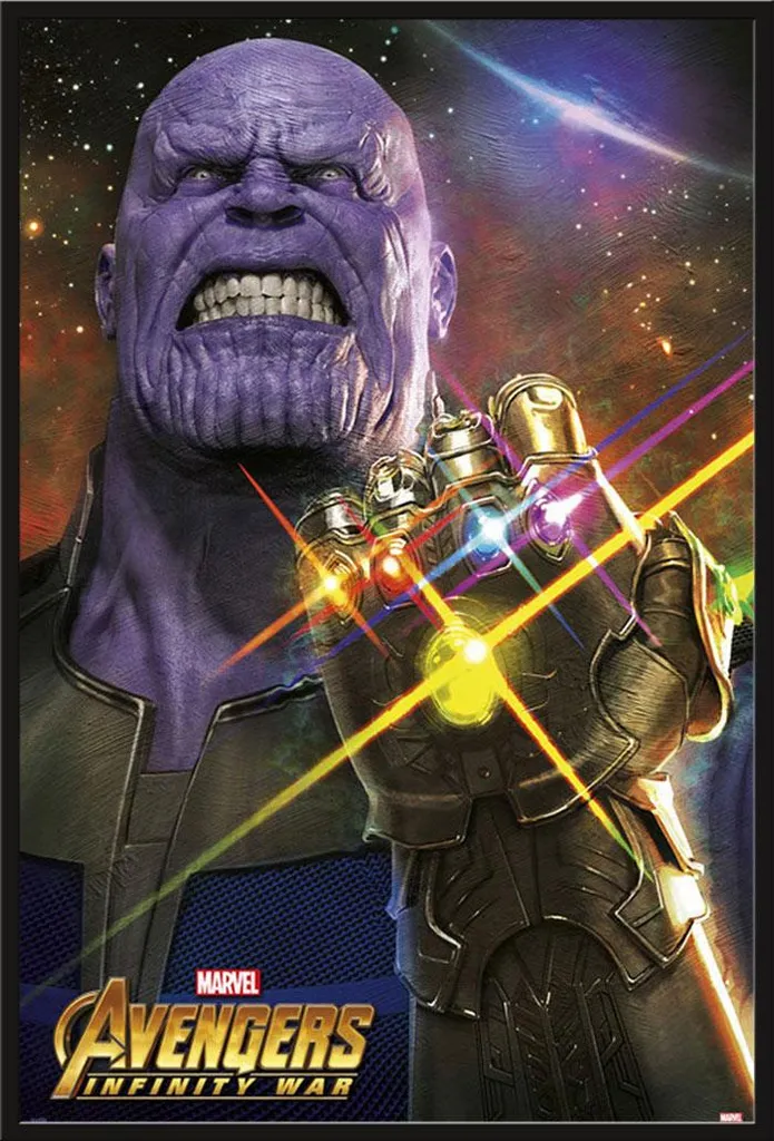 Décoration murale Marvel Avengers Thanos poster encadré pour salon Geek