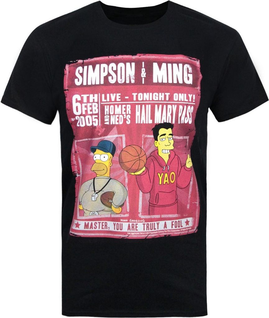 The Simpsons offizielles Herren Simpson & Ming T-Shirt NS4943 (S) (Schwarz)