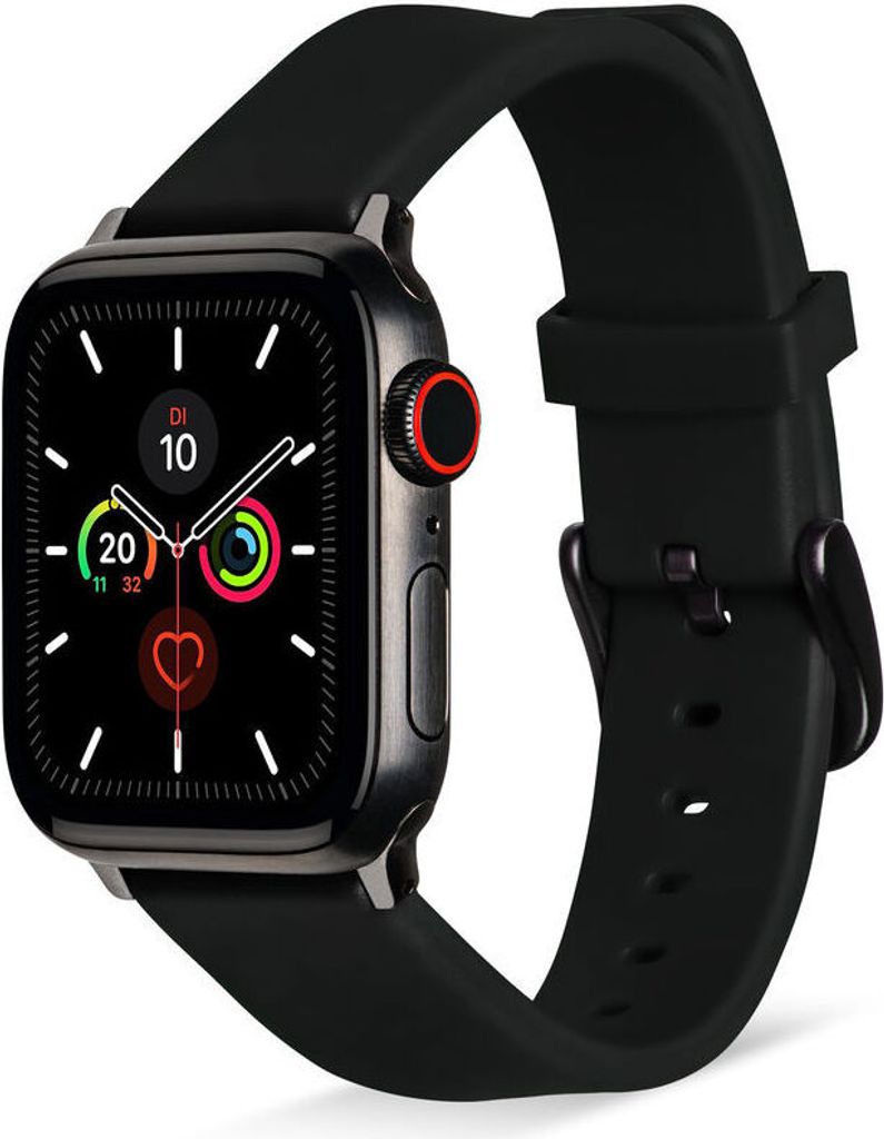ARTWIZZ WatchBand Silicone für Apple Watch Ultra 2 (49mm), 9-7 (45mm), 6-4 & SE (44mm), 3-1 (42mm) - Silikon Uhrenarmband, Schwarz