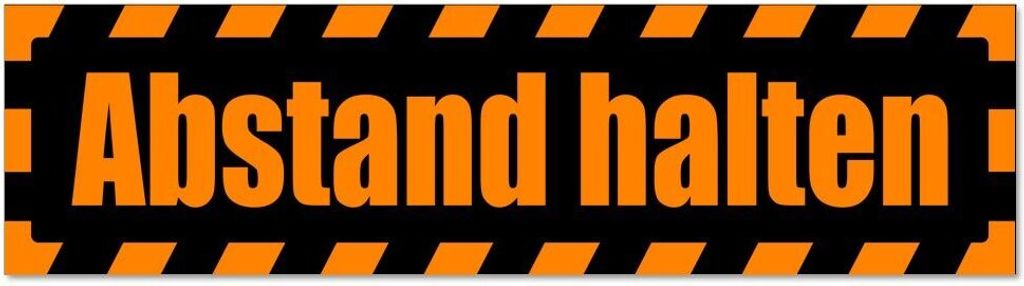 Kiwistar - Autoaufkleber - Orange - Schwarz - 45 x 12 cm - Abstand halten gestreift - Hinweis Aufkleber Sticker für Auto, Kfz, Fahrrad, PKW, LKW