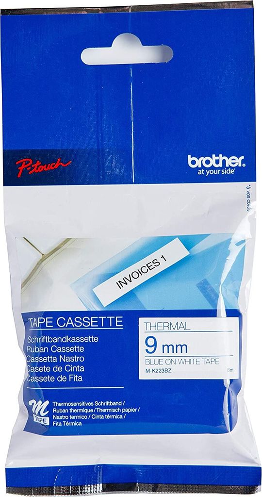 Brother MK223BZ Schriftbandkassette Brother  9mm weiß/blau Image du produit 