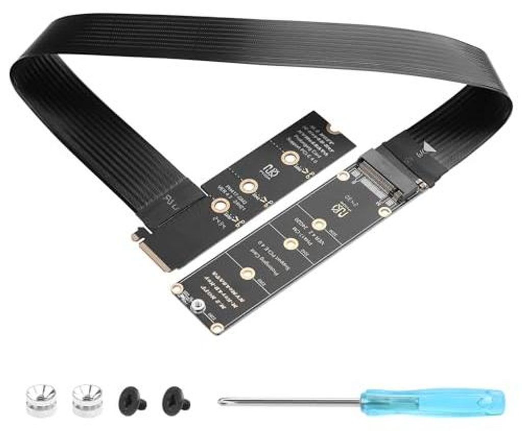 90 Grad NGFF M.2 M-KEY NVME Verlängerungskabel 40 CM PCIe 3.0/4.0 M.2 NVME/NGFF SSD Band Flex Kabel für Mainboard SSD 2230/2242/2260/2280(90 Grad)
