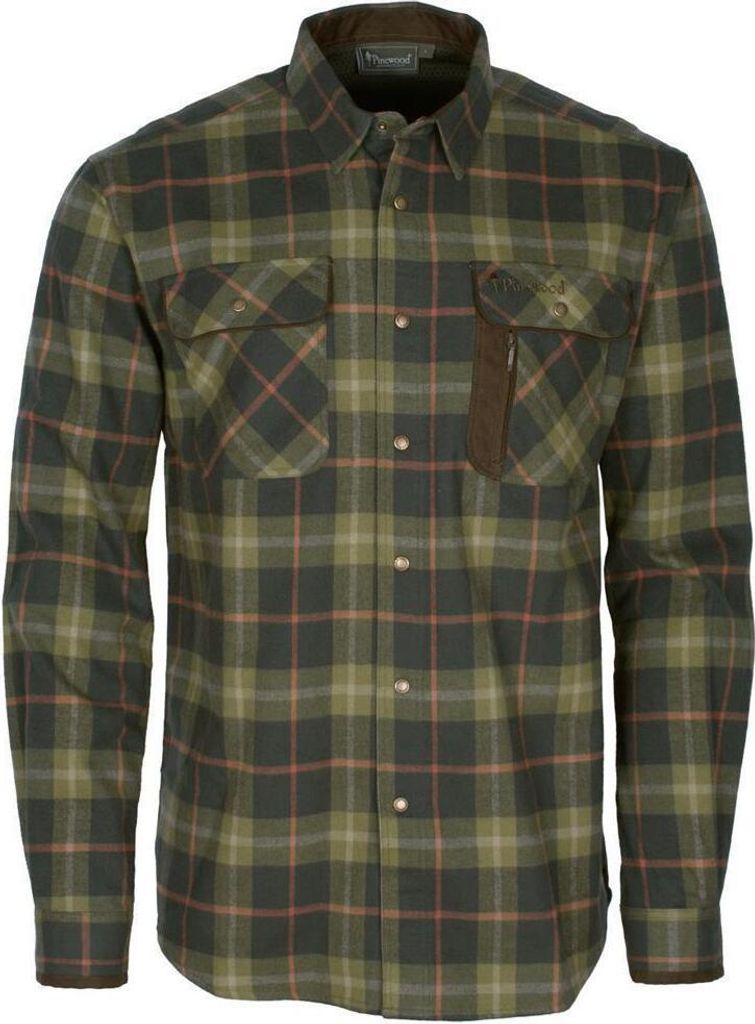 Pinewood 9435 Cornwall Hemd H. Olive/ Terracotta (728) S