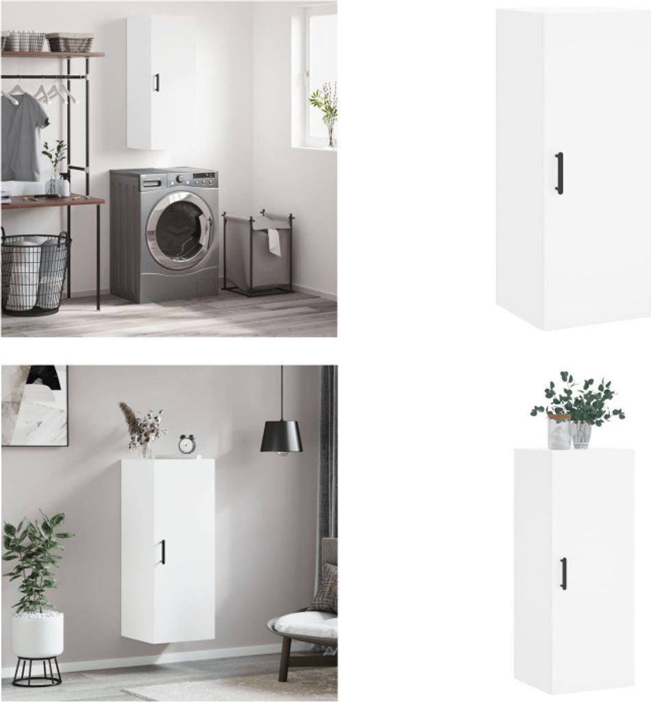 vidaXL Wandschrank Weiß 34,5x34x90 cm - Wandschrank - Wandschränke - Schrank - Lagerschrank