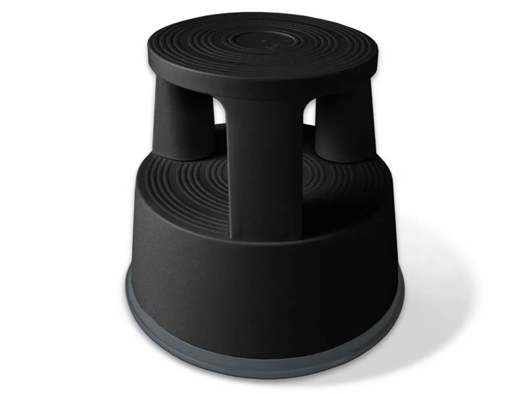 Marchepied mobile T7 noir à roulettes - Tabouret éléphant ergonomique