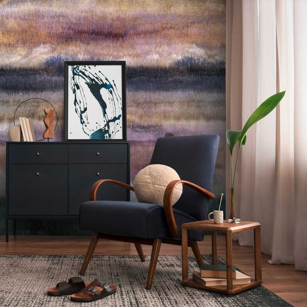 Profhome 398911-GU Fototapete Abstrakt matt blau lila 2,12 m x 2,8 m