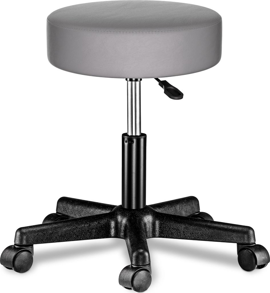CASARIA® Tabouret de bureau gris pivotant 360° hauteur Image du produit 