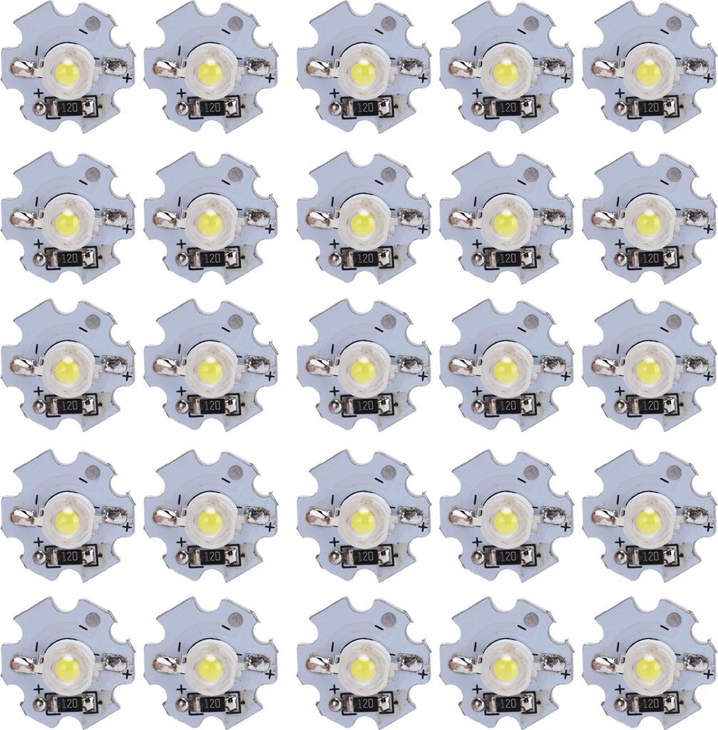 25 Stück 0,5 W 5 V Hochleistungs-LED-Lampenperlen-Lichtquellenchip mit Aluminiumplatte